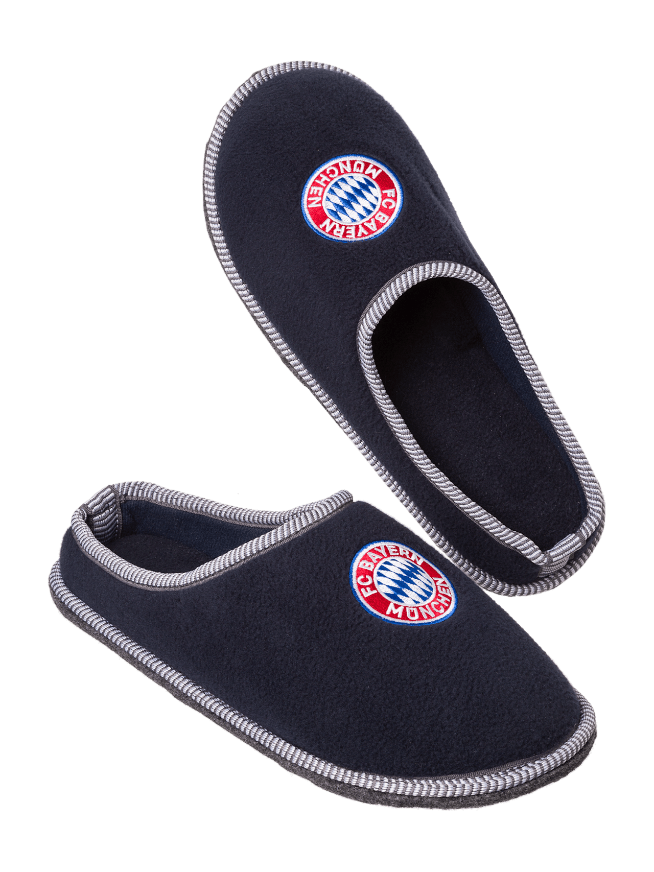 Pantofole in feltro navy detail 1