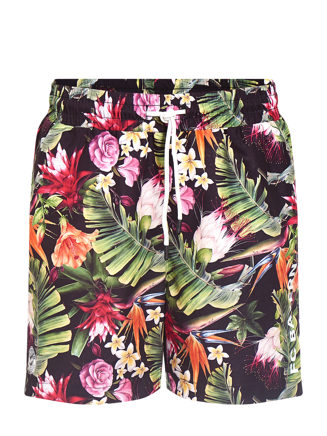 Floral swim trunks detail 1