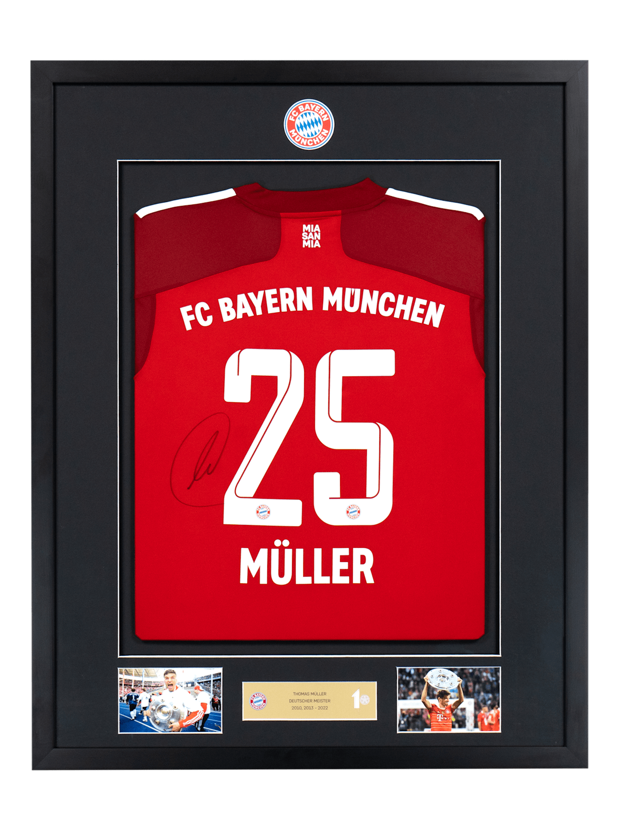 Gerahmtes Trikot Müller mit Unterschrift detail 1