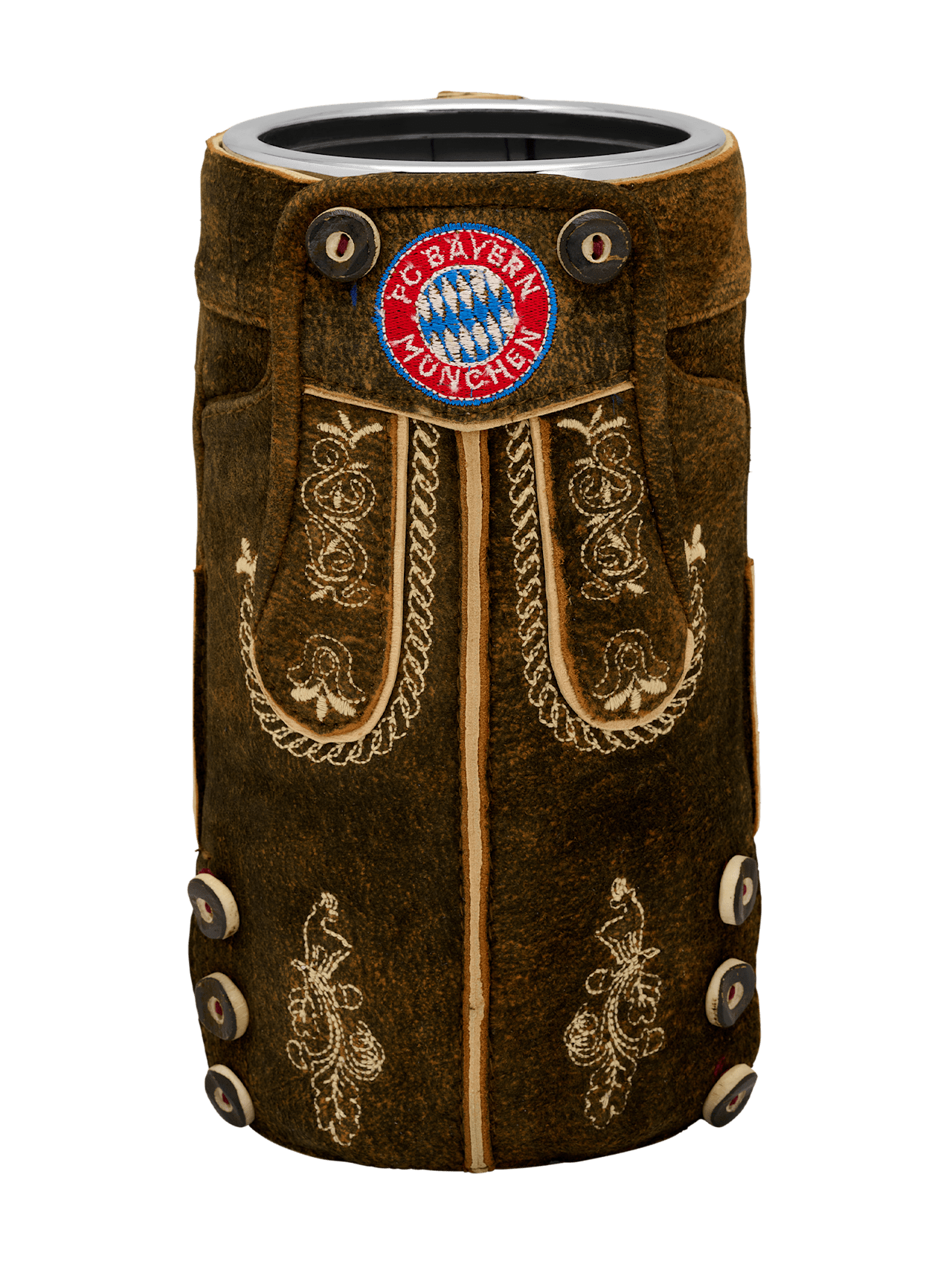 Wine cooler with leather pants detail 1