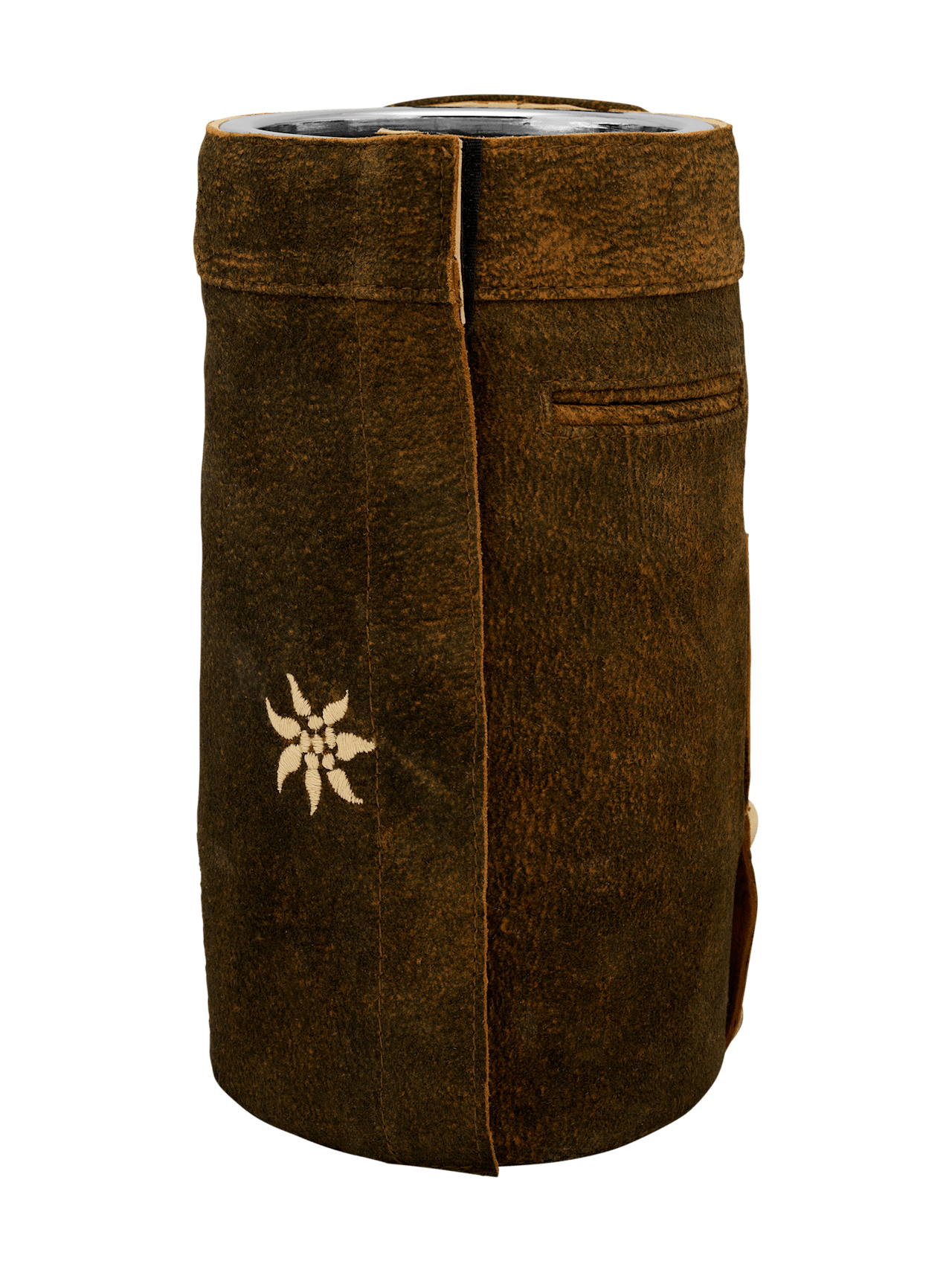 Wine cooler with leather pants detail 4