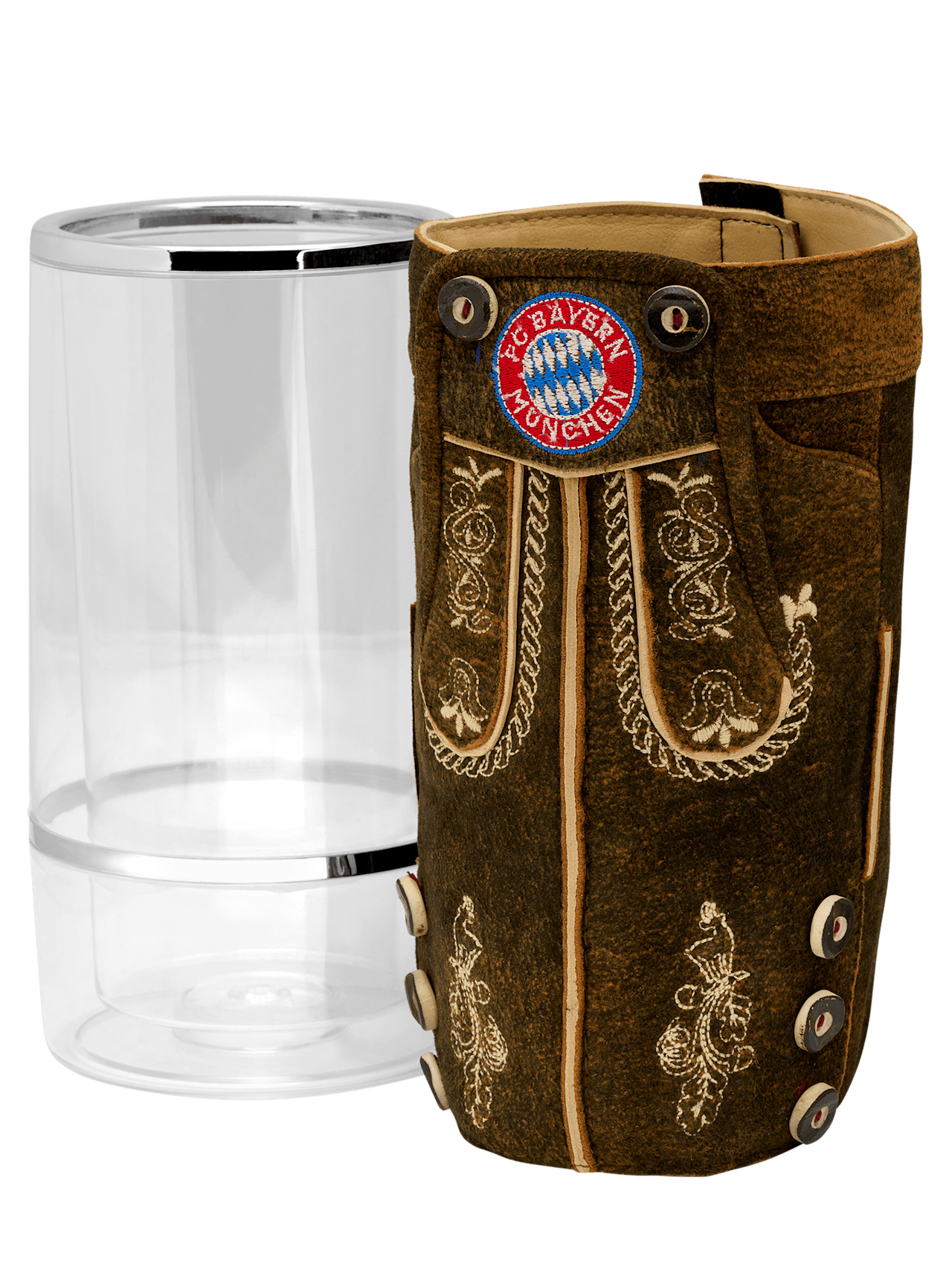 Wine cooler with leather pants detail 5