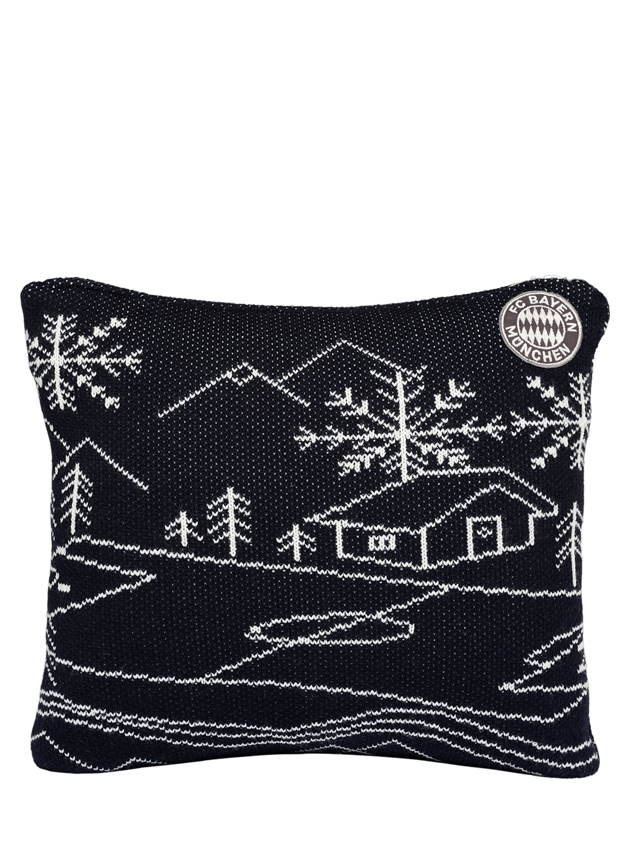 Coussin tricoté hiver detail 1