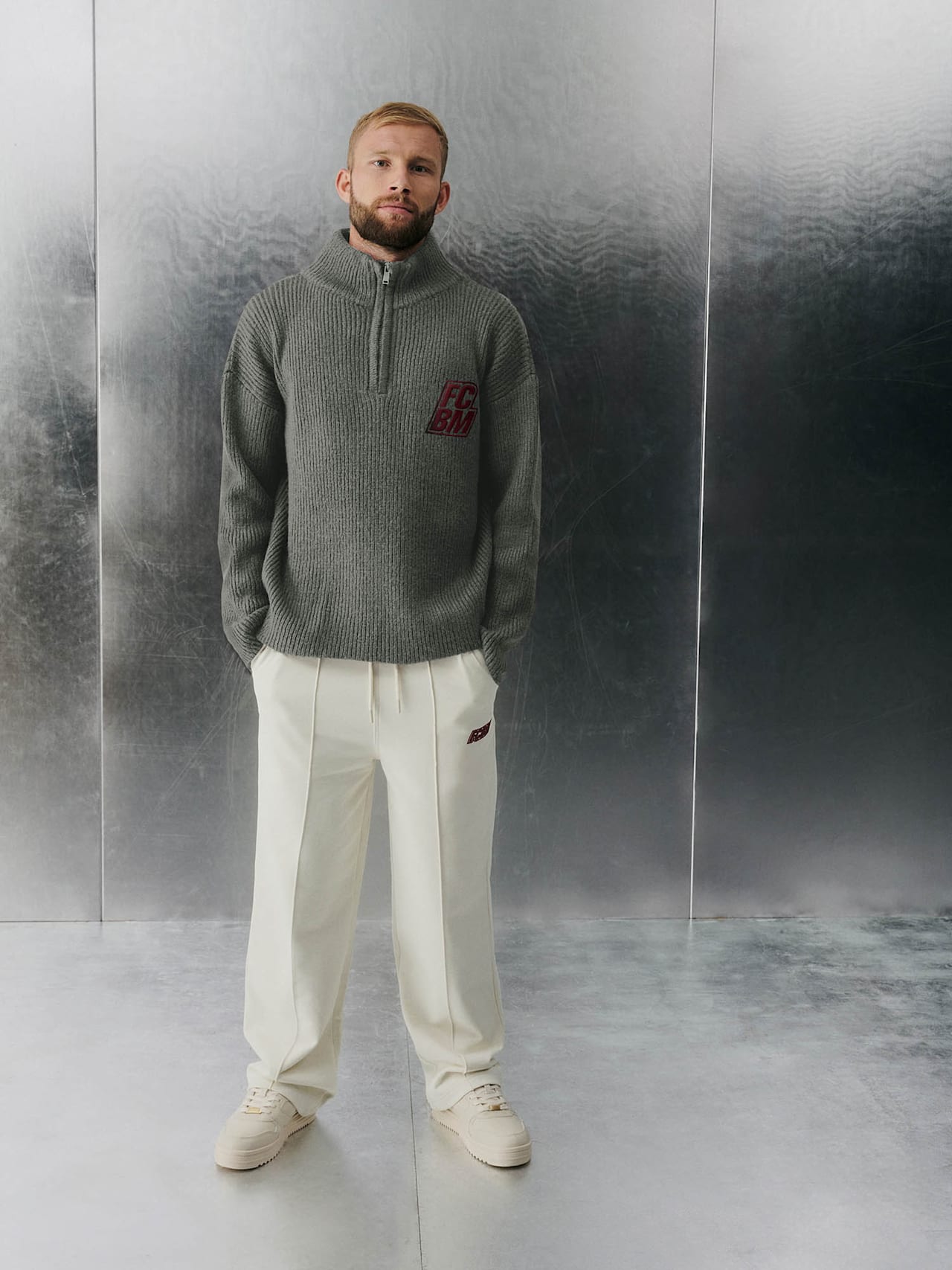 Half-zip knit jumper FCBM detail 4
