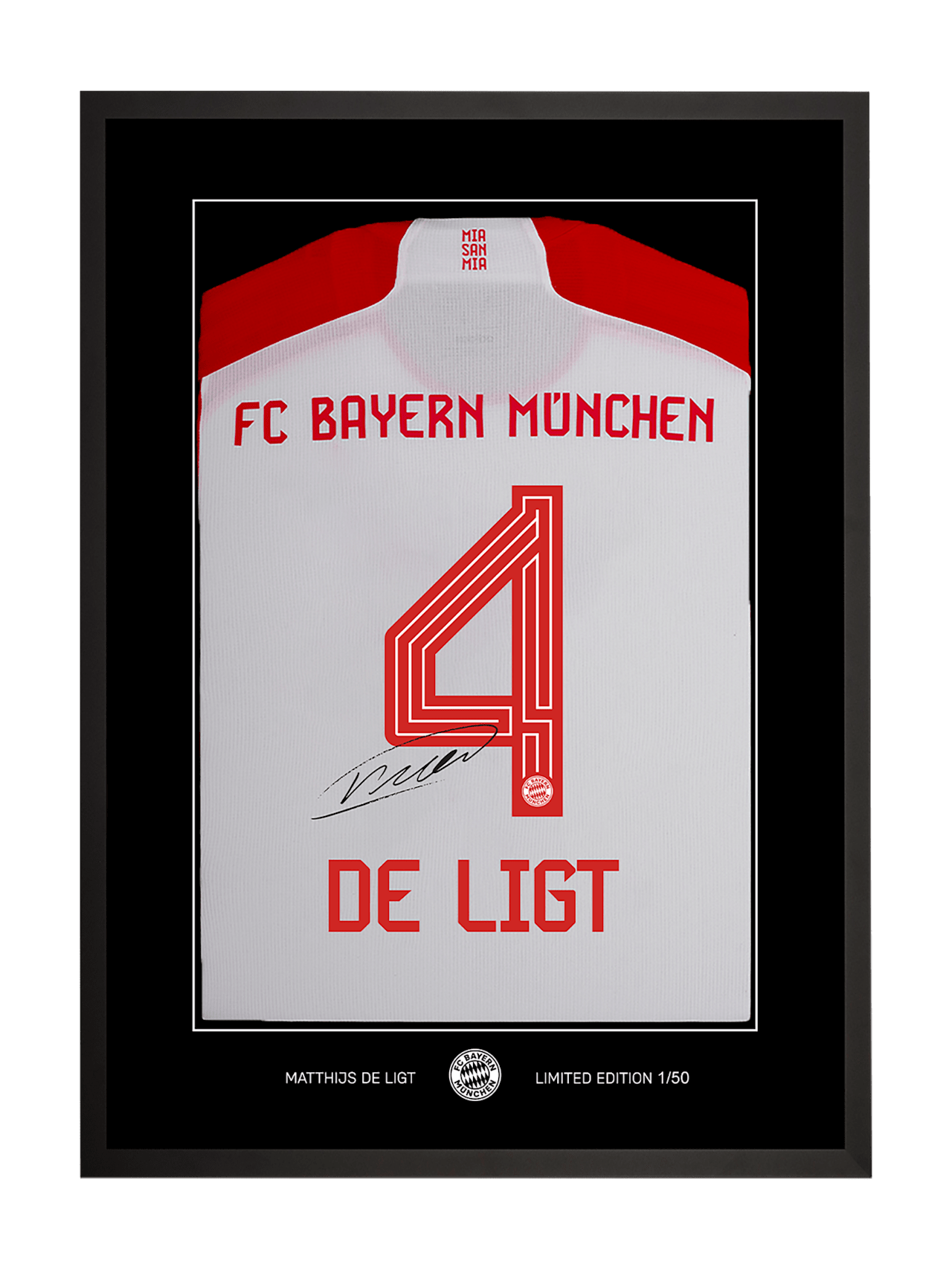Trikotrahmen de Ligt + Unterschrift detail 1