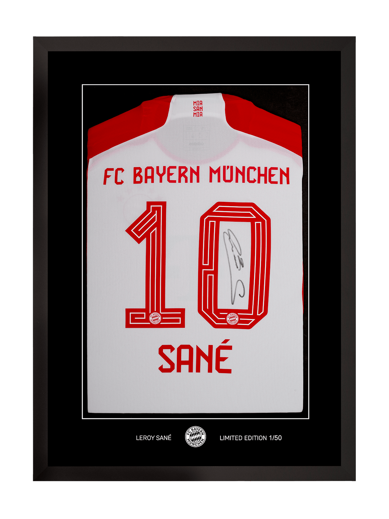 Trikotrahmen Sané + Unterschrift detail 1