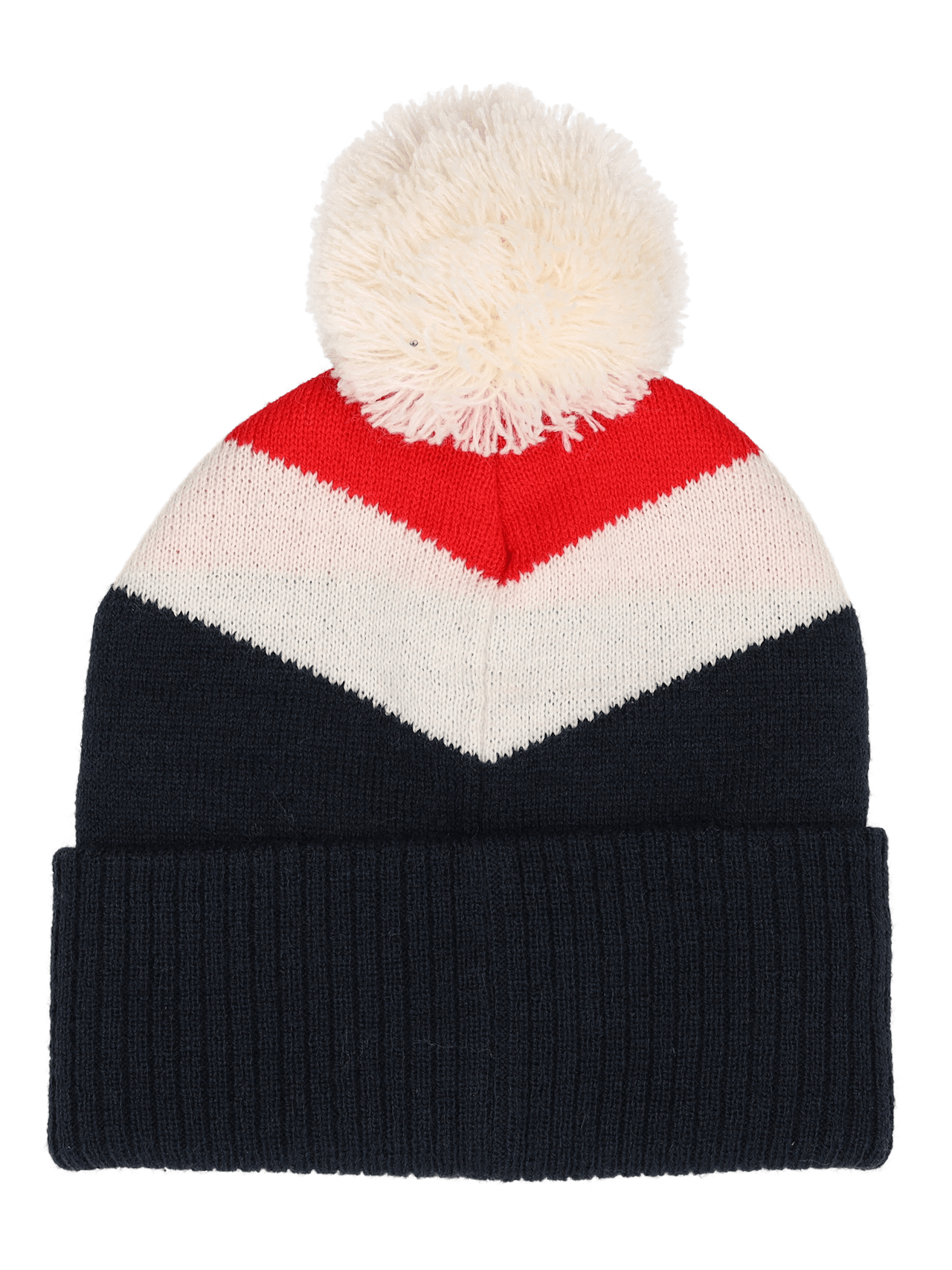 Colourblock bobble hat detail 2