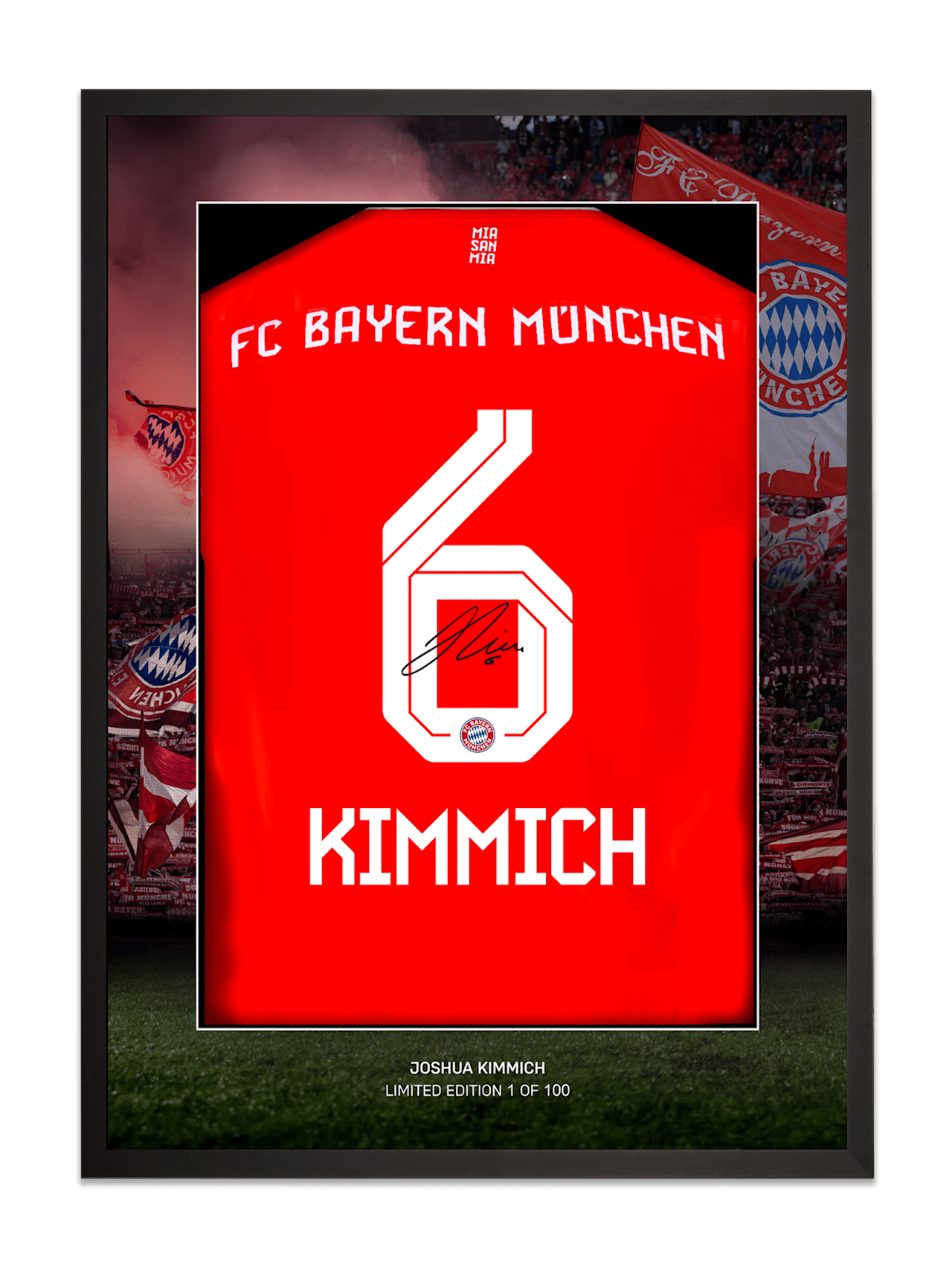 Trikotrahmen Kimmich + Signatur 70x50 cm detail 1