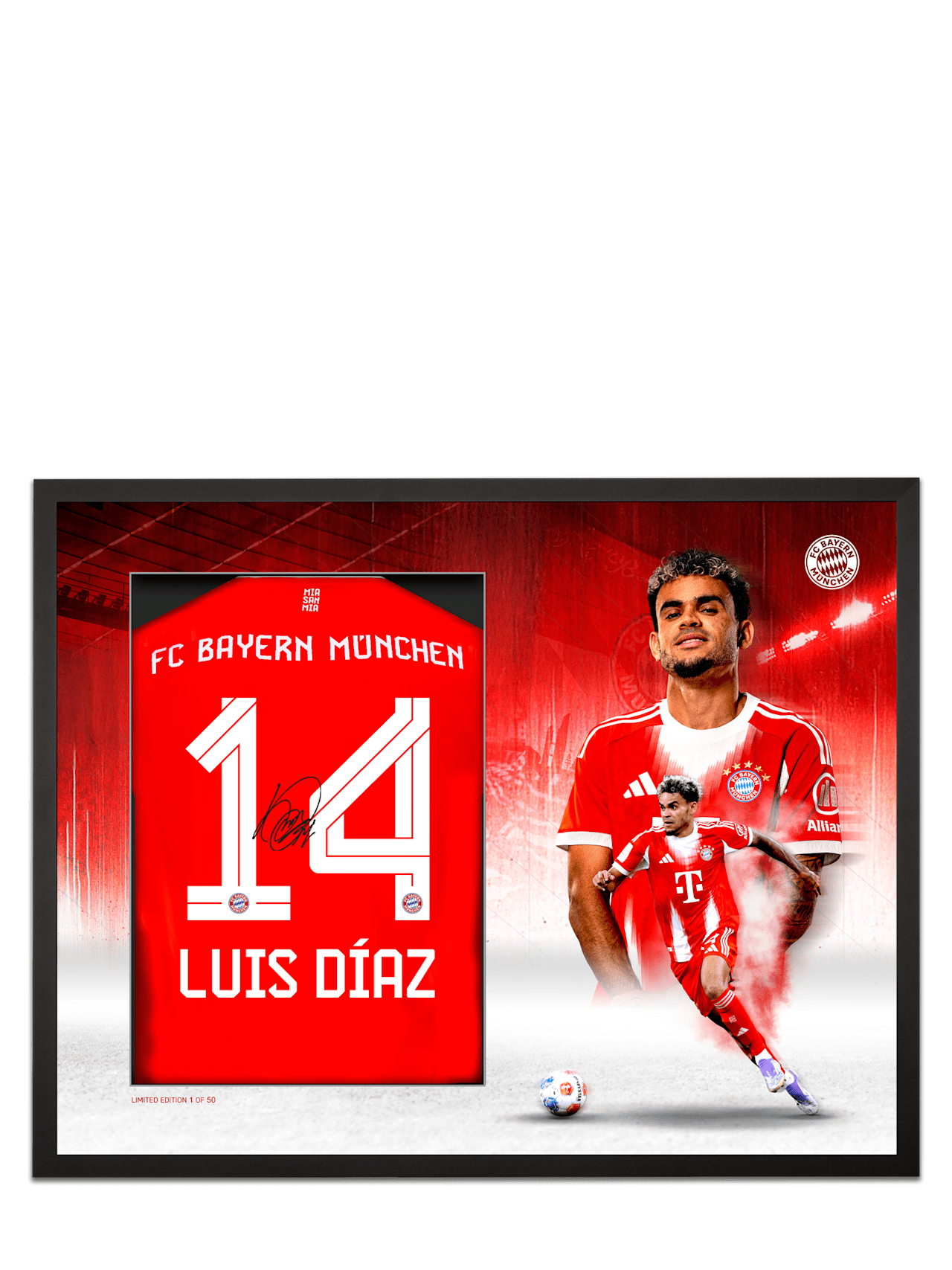 Trikotrahmen Luis Díaz + Sig. 90x70 cm 1