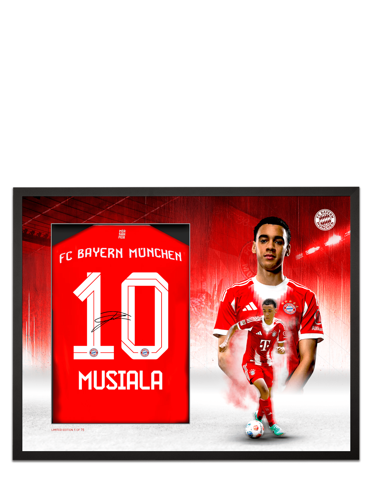 Trikotrahmen Musiala + Signatur 90x70 cm 1