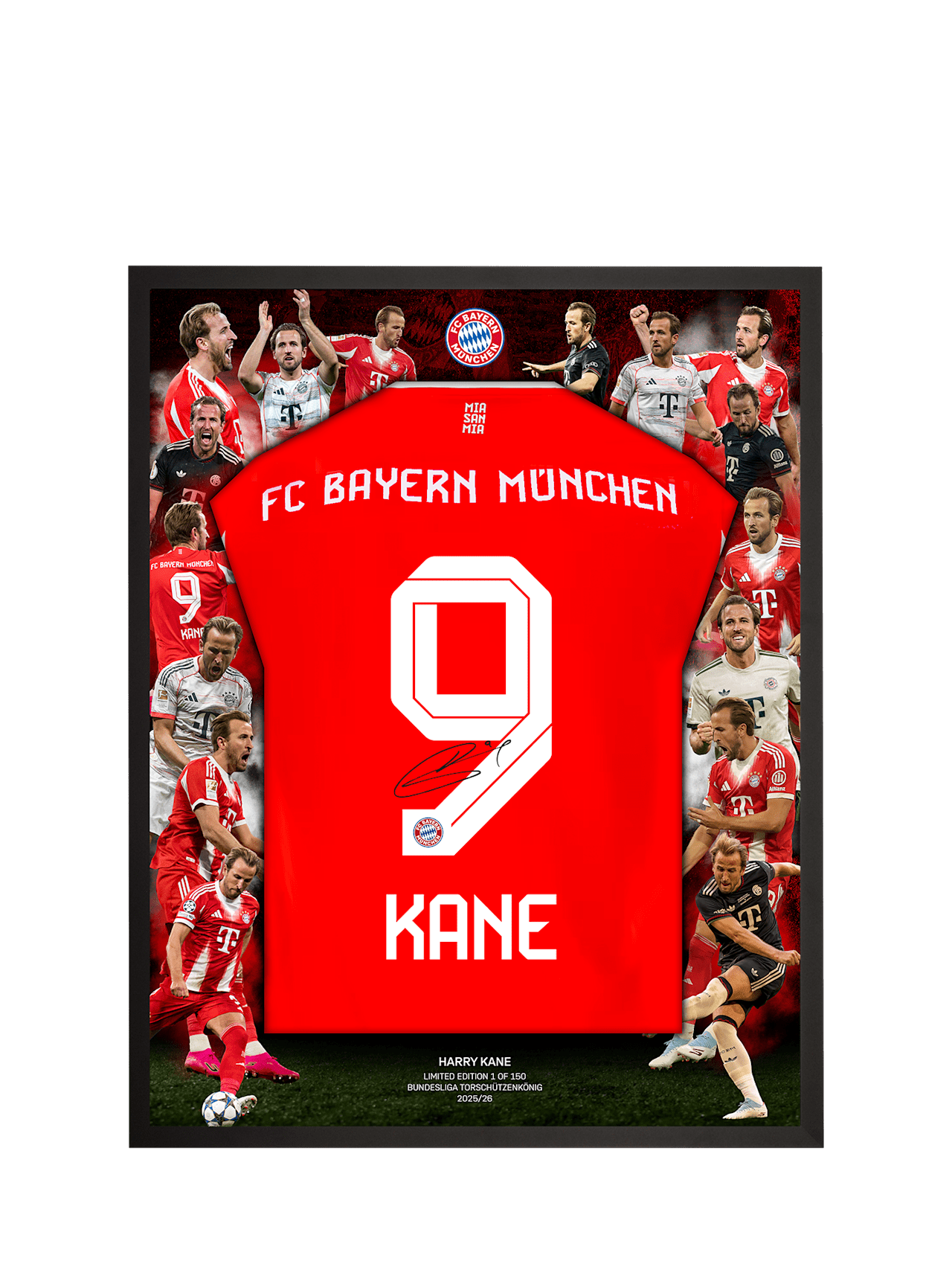 Harry Kane Trikotrahmen Kane Limited Edition 70x90 cm 1
