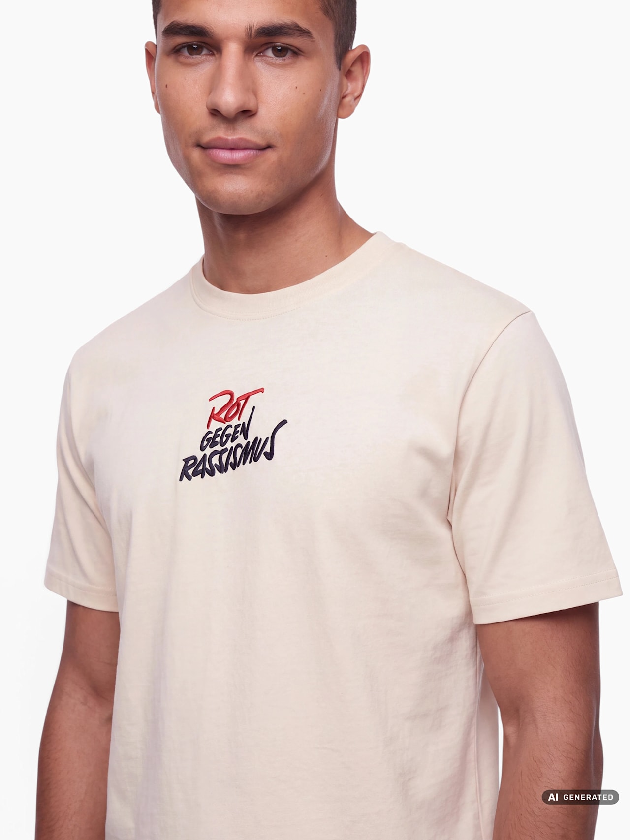 T-shirt Red against Racism detail 3
