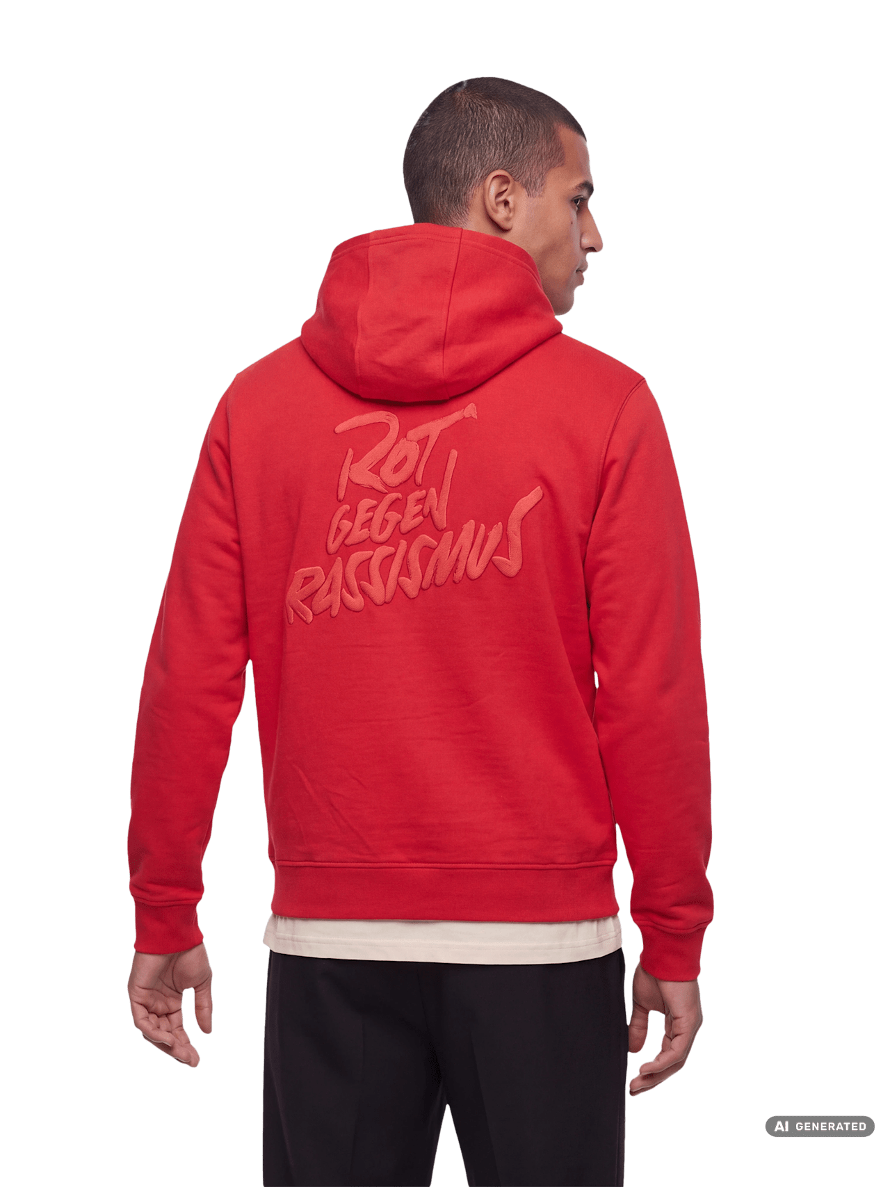Hoodie Red against Racism detail 2