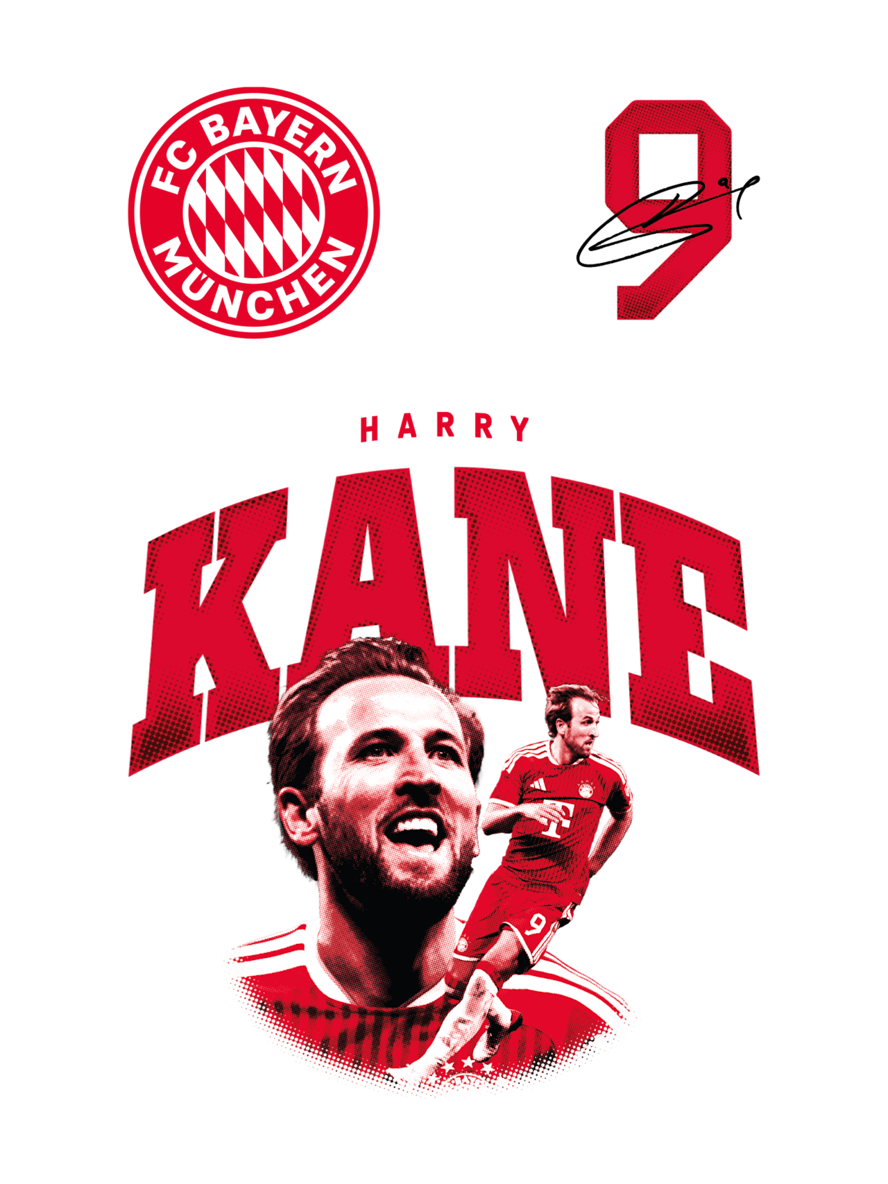 Harry Kane Wandtattoo Kane 40x60 cm 1