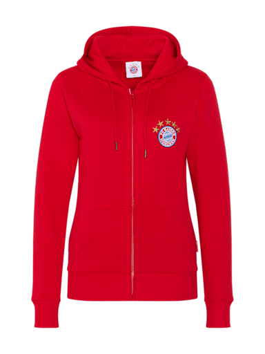 Ladies Zip hoodie with logo red Official FC Bayern Munich Store