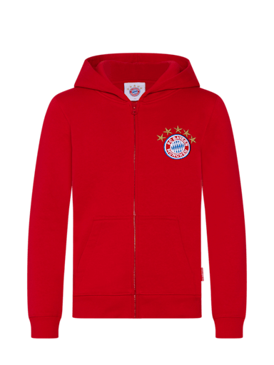 Kinder Zip-Hoodie Logo rot | FC Store Bayern Offizieller