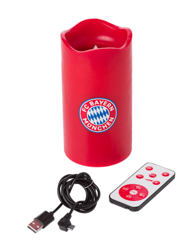 Guirlande Lumineuse FC Bayern München - Longueur 165 Cm, 5 Logos LED + 5 Boules LED Rouge - Piles Non Fournies - Article Officiel Fan