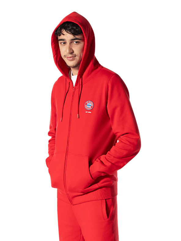 Felpa Con Cappuccio FC Bayern München - Cotone Biologico Blu Navy O Rosso - Foto 9