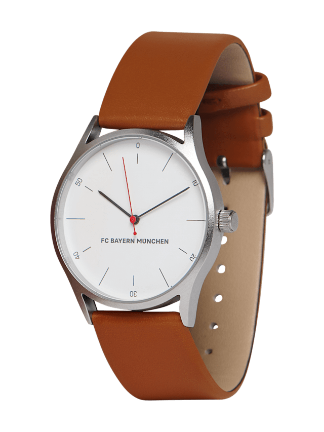 Herren Armbanduhr Lederband braun Offizieller FC Bayern Store