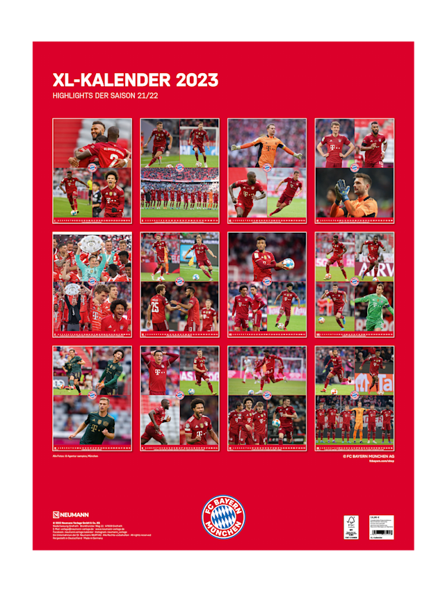XL Kalender 2023 Offizieller FC Bayern Store