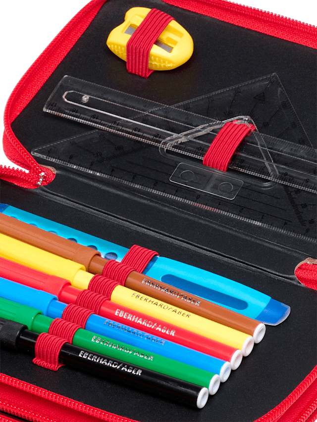 CYPBRANDS Pocoyo Federmäppchen Für Kinder – 3 Etagen, 39-teilig, 12x6x20 Cm | Bunt & Praktisch