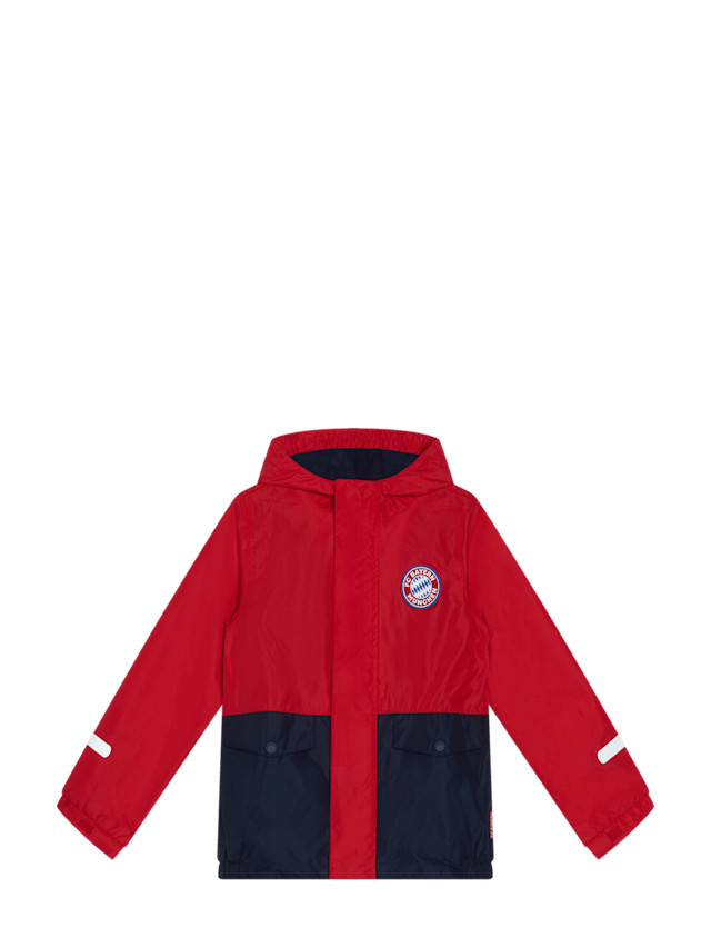 FC Bayern München Regenjacke Kids – Schwarz, Wasserdicht, Winddicht, Mit Reflektierendem Logo, 100% Polyester