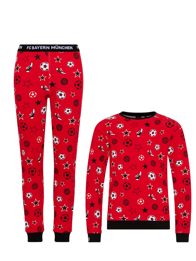 FC Bayern München Schlafanzug Herren Navy - Offizieller Fan Pyjama