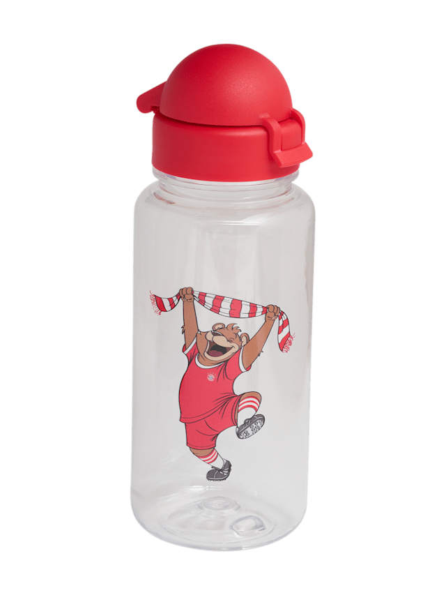 FC Bayern München Trinkflasche Berni – 0,4 L Tritan, Rot, Offizieller Fanartikel
