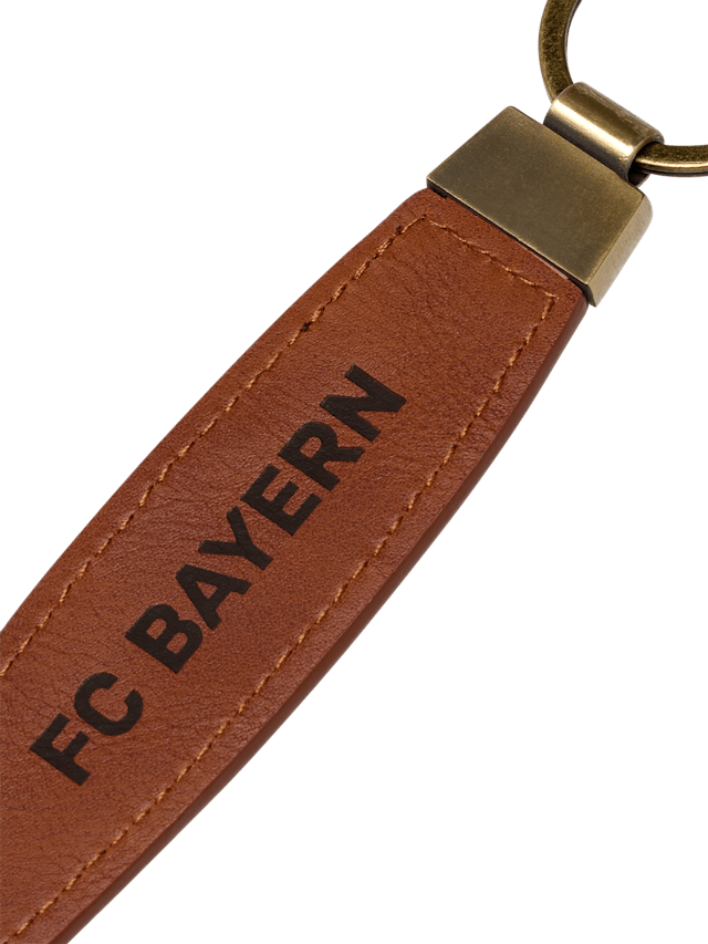 FC Bayern München Schlüsselanhänger - Leder Mit Metall Karabiner Und Logo