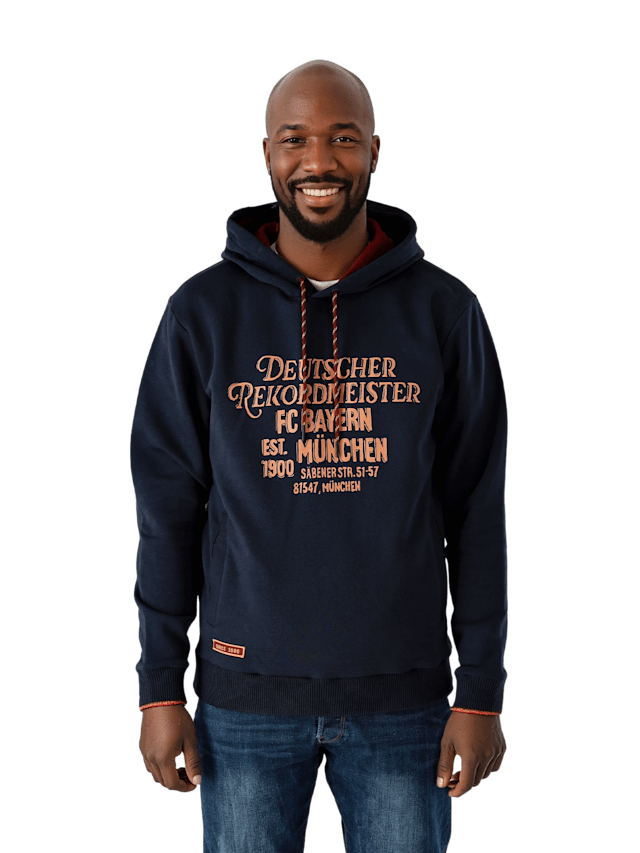 Sweat à Capuche Zippé FC Bayern München Pour Homme - Bleu Marine, 100% Coton - Coupe Classique, Logo Imprimé - 9