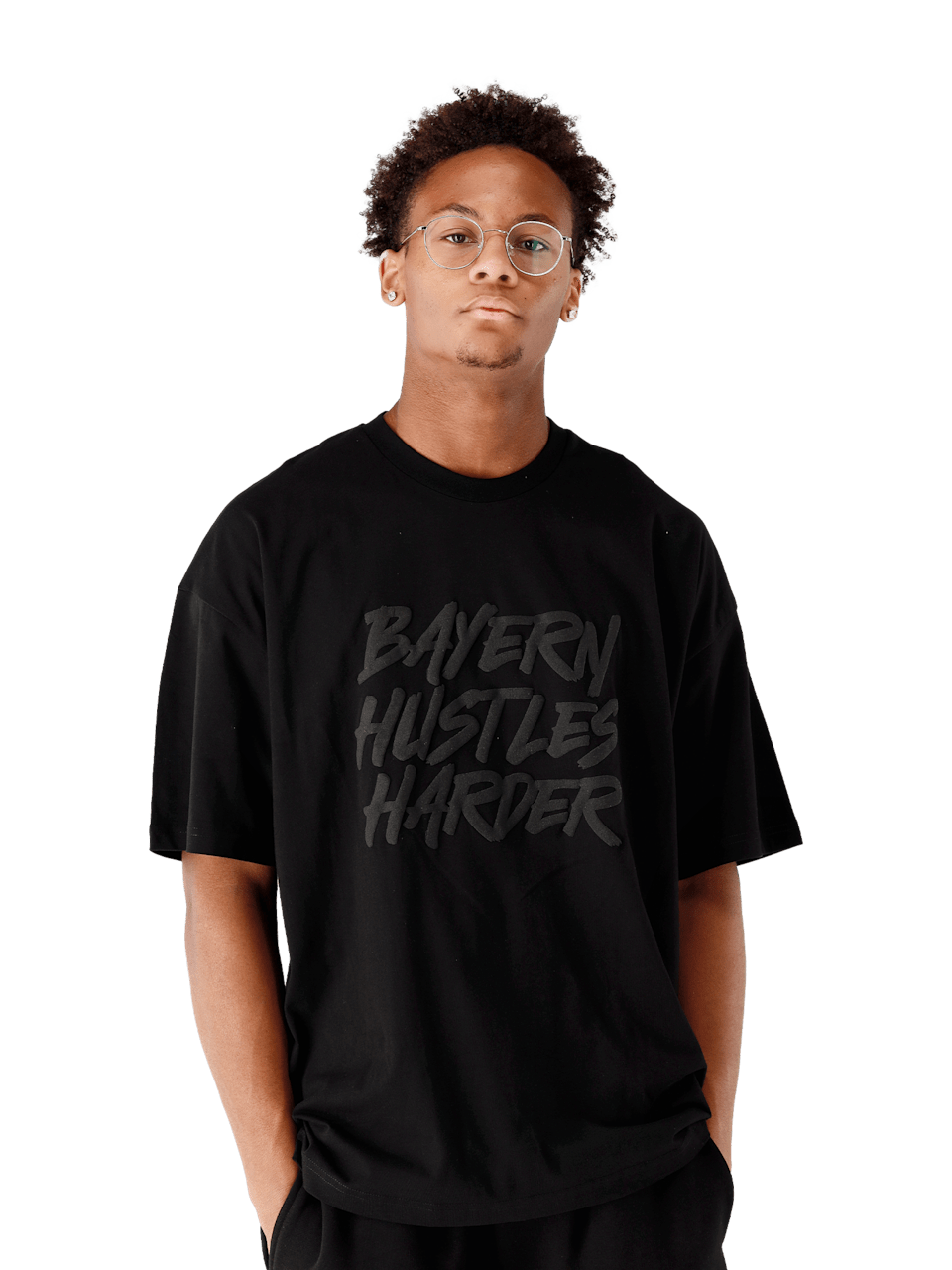 Uomini T-Shirt Hustles Harder 1