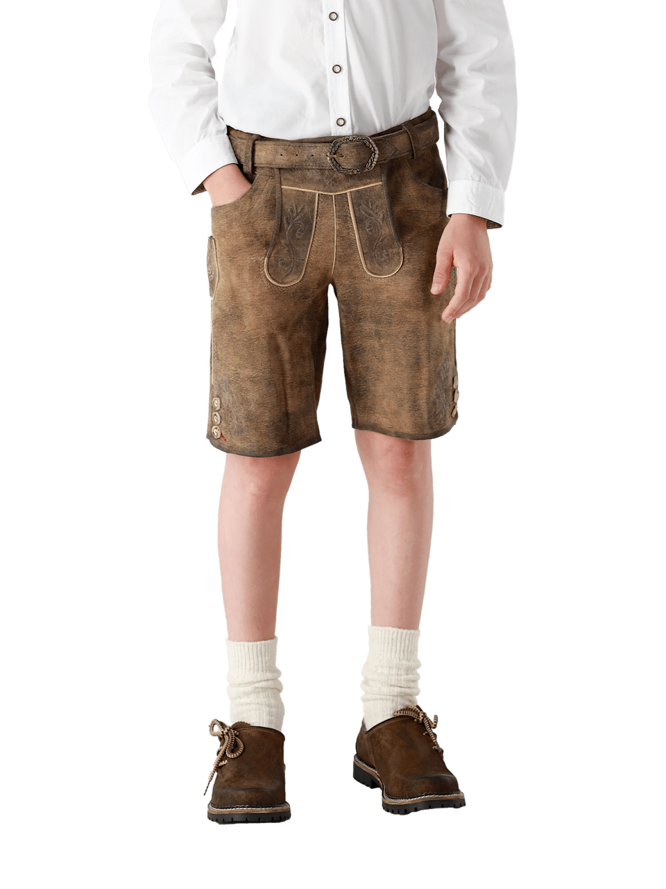 Kids Leather Pants mit Gürtel 1