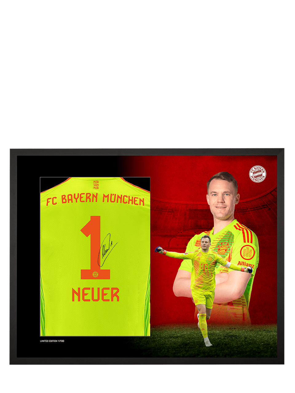 Manuel Neuer Trikotrahmen Neuer + Unterschrift 1