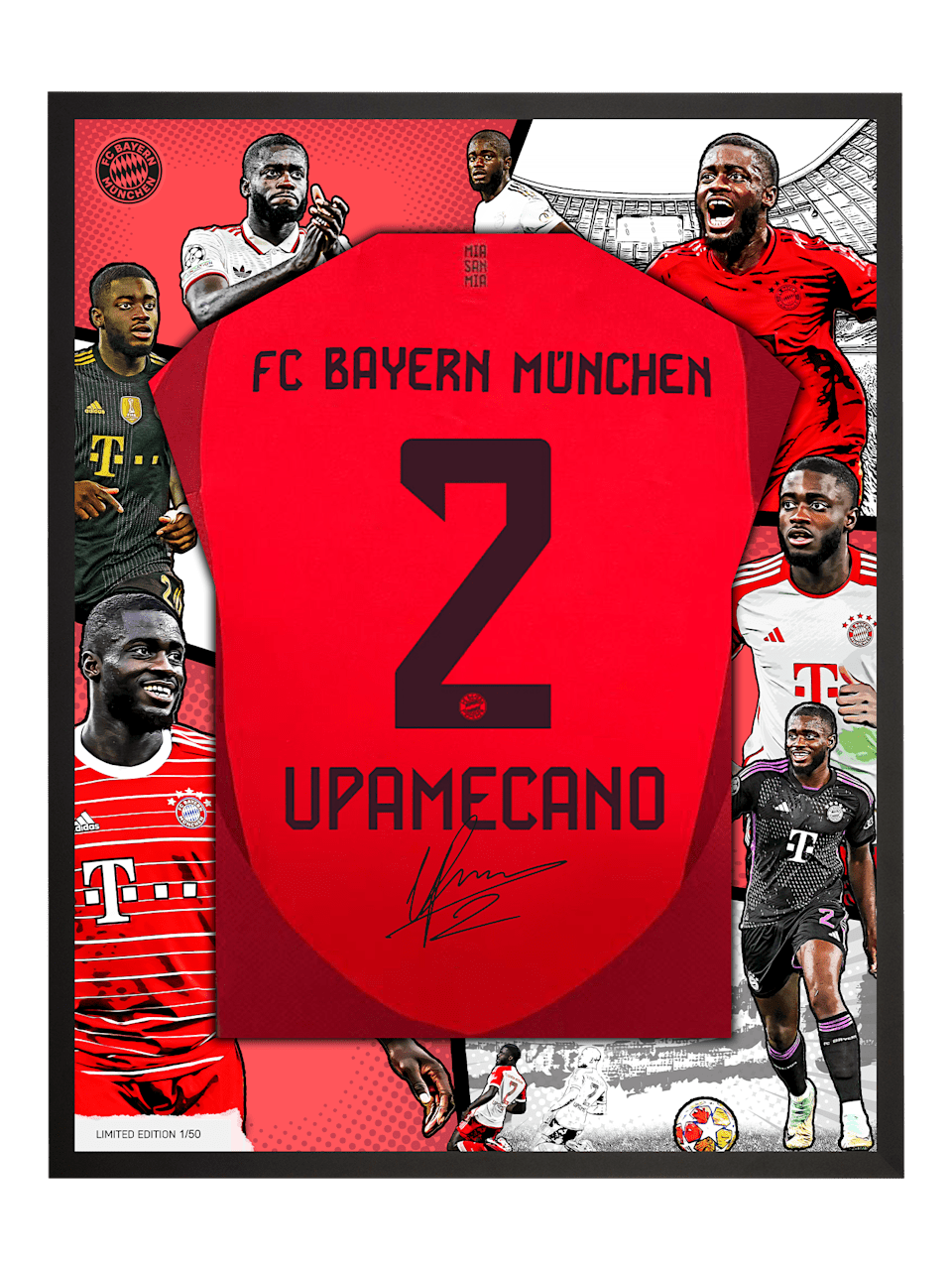 Dayot Upamecano Trikotrahmen Upamecano Limited Edition 1