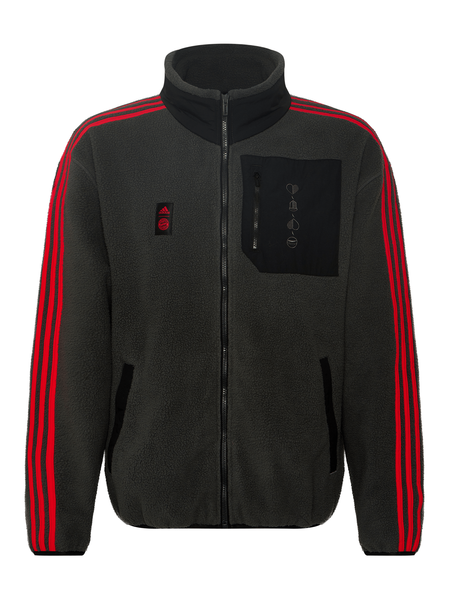 Men Lifestyle fleece jacket grey | Official FC Bayern Munich Store