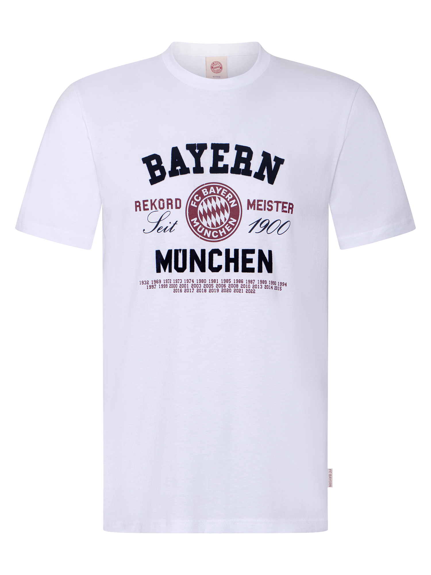 Men Record champion T shirt with logo white Offizieller FC Bayern Store