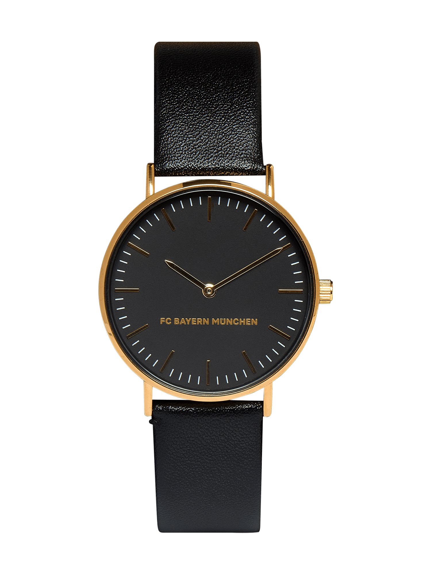 Women Wrist watch leather strap black Official FC Bayern Munich Store