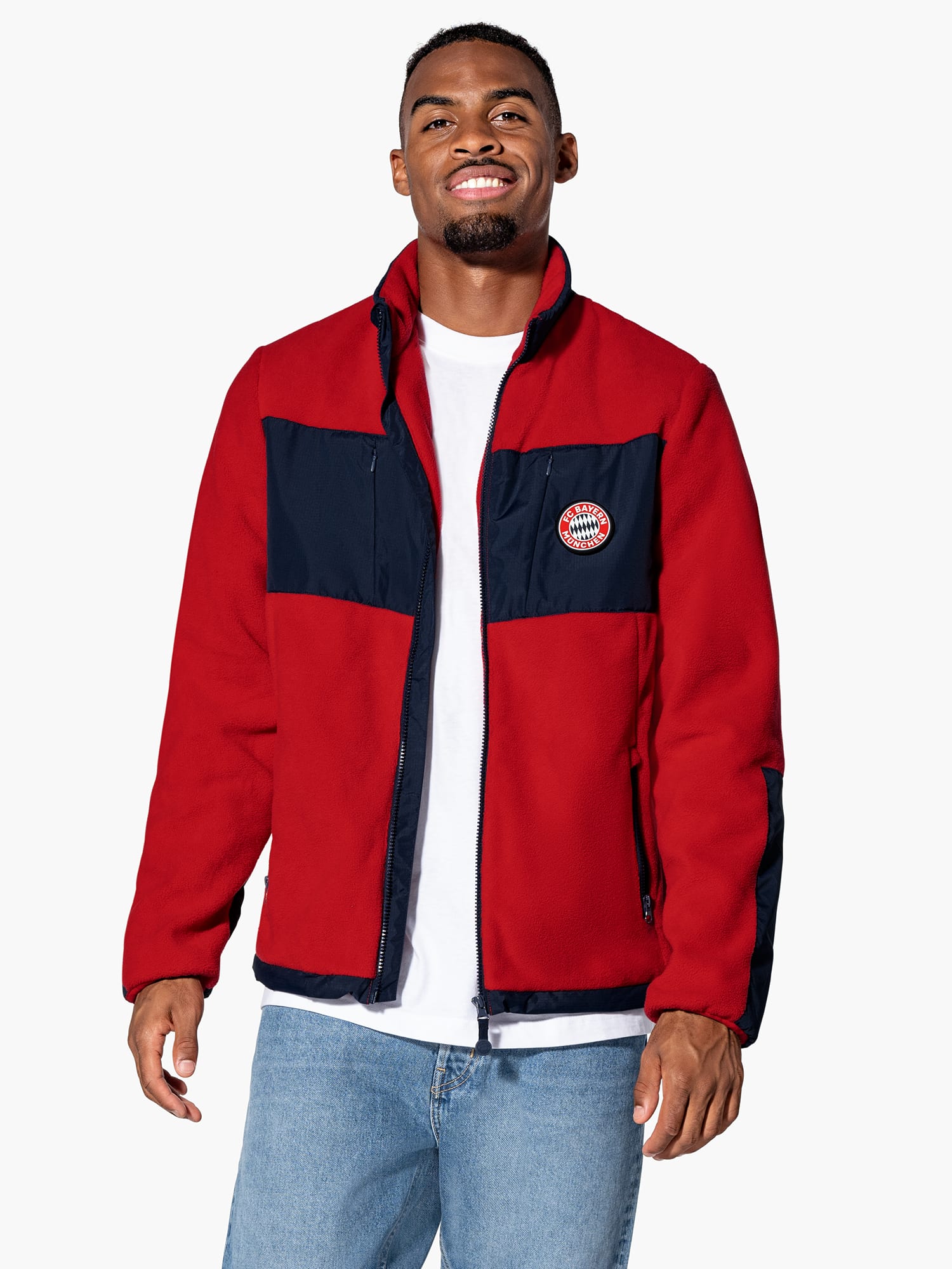 Men Fleece Jacket red Official FC Bayern Munich Store