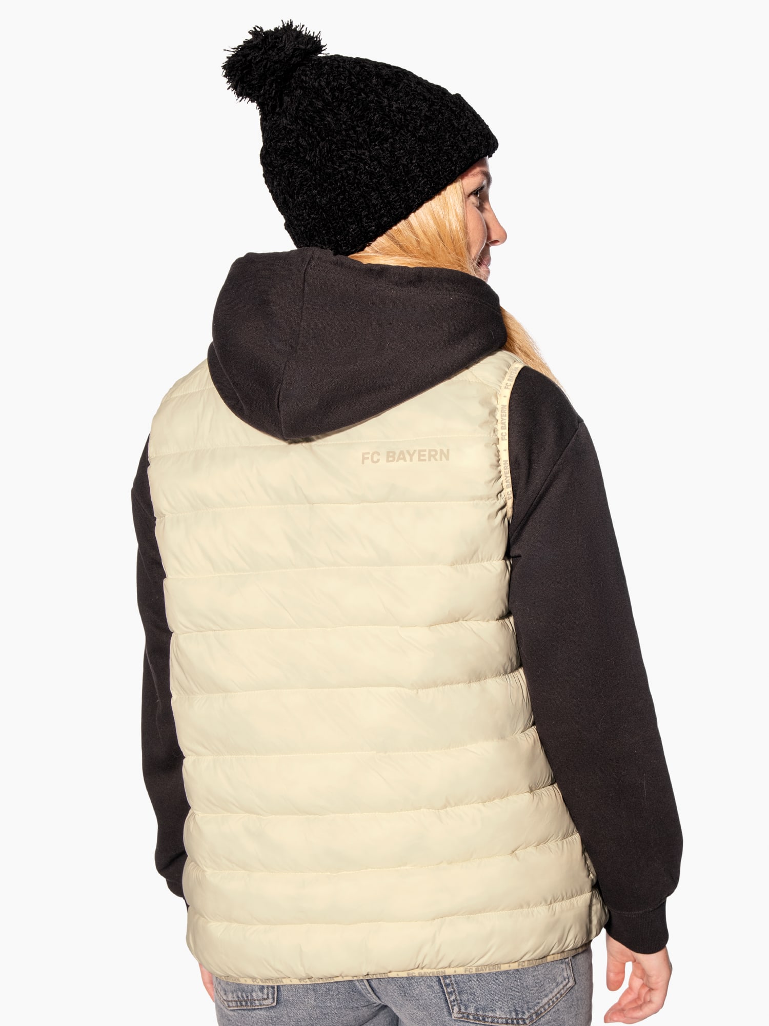 Women Quilted vest white Official FC Bayern Munich Store