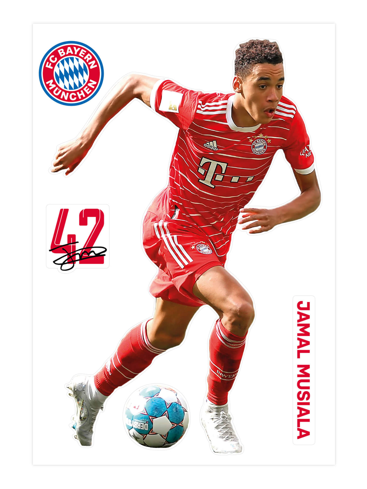 Kinder Wandtattoo Musiala rot Offizieller FC Bayern Store