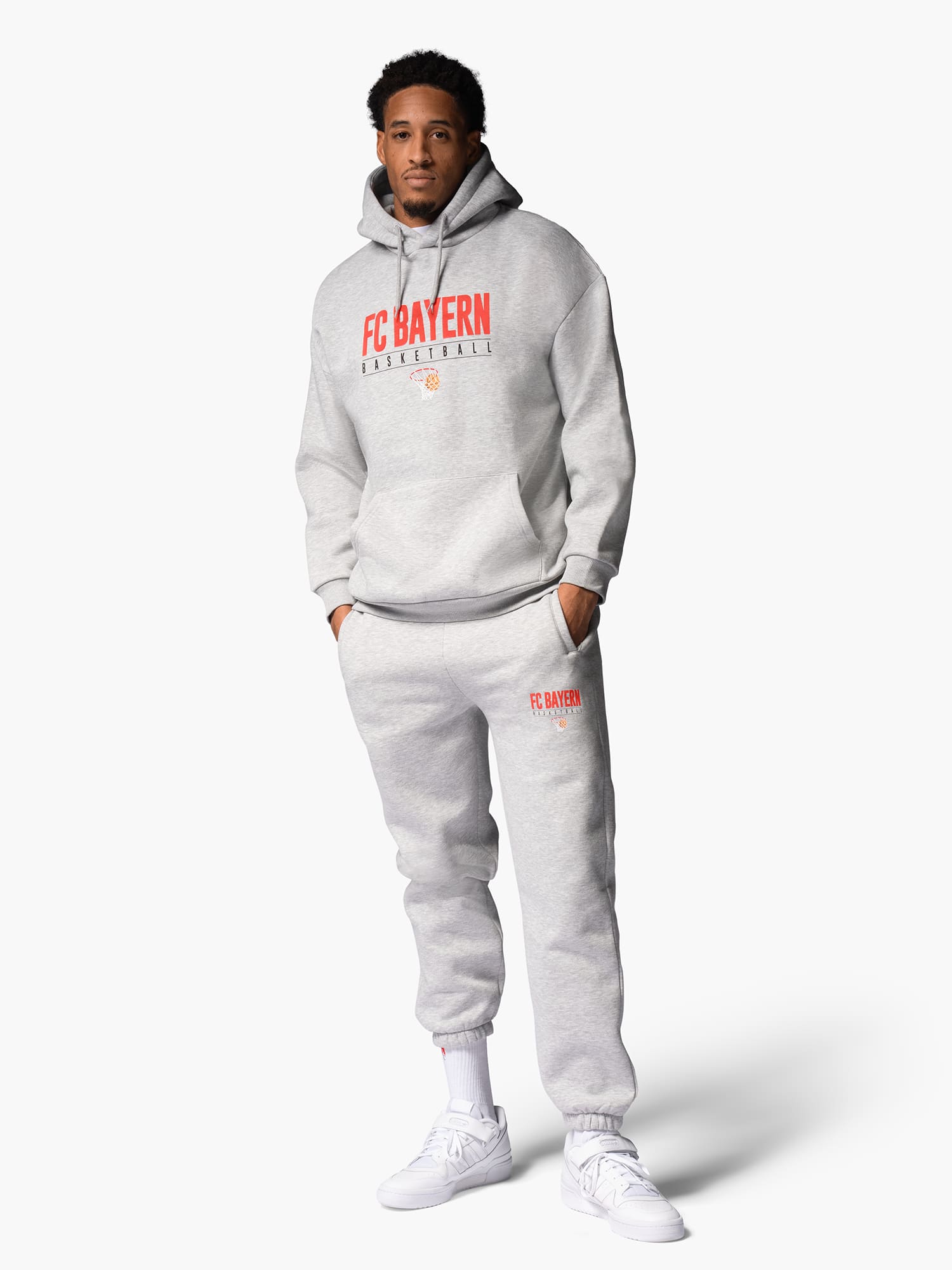Men Basketball Hoodie Hoop grey | Official FC Bayern Munich Store