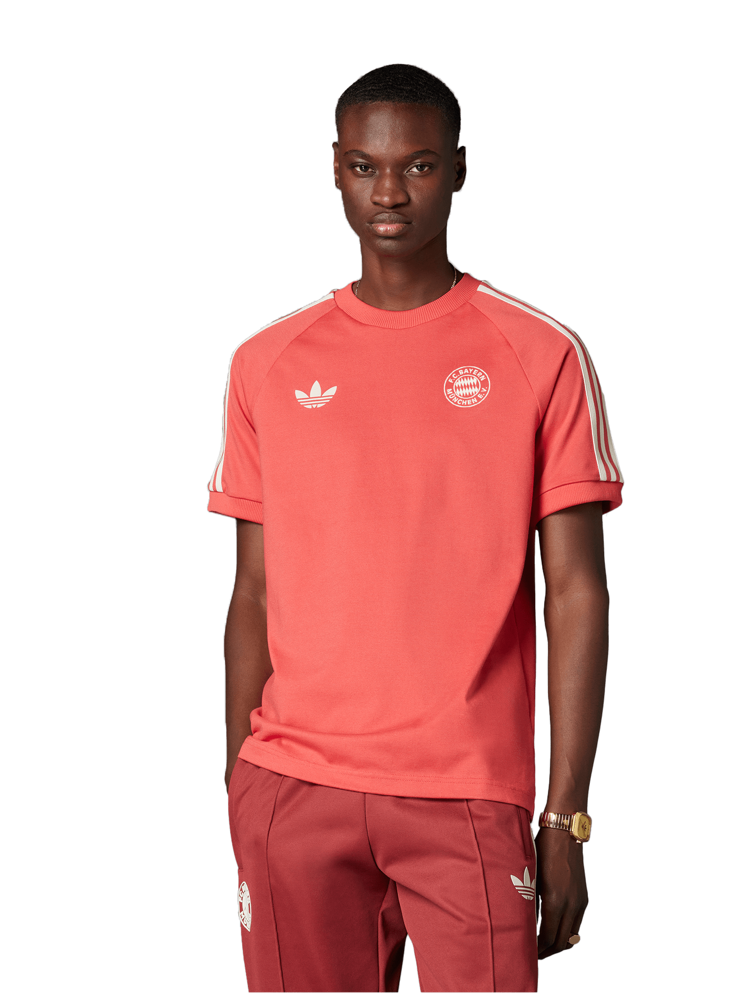 Rotes adidas t shirt herren store