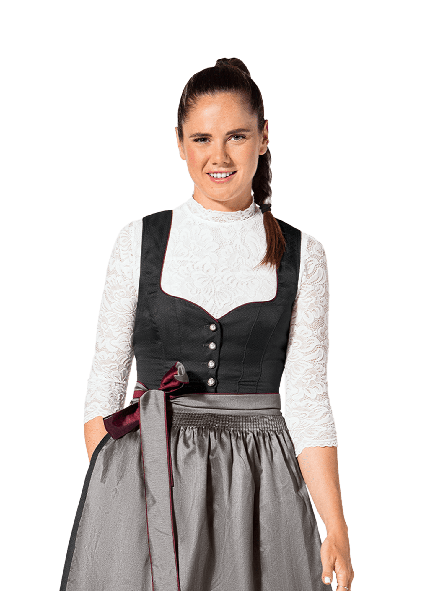 Señoras Blusa Dirndl de encaje