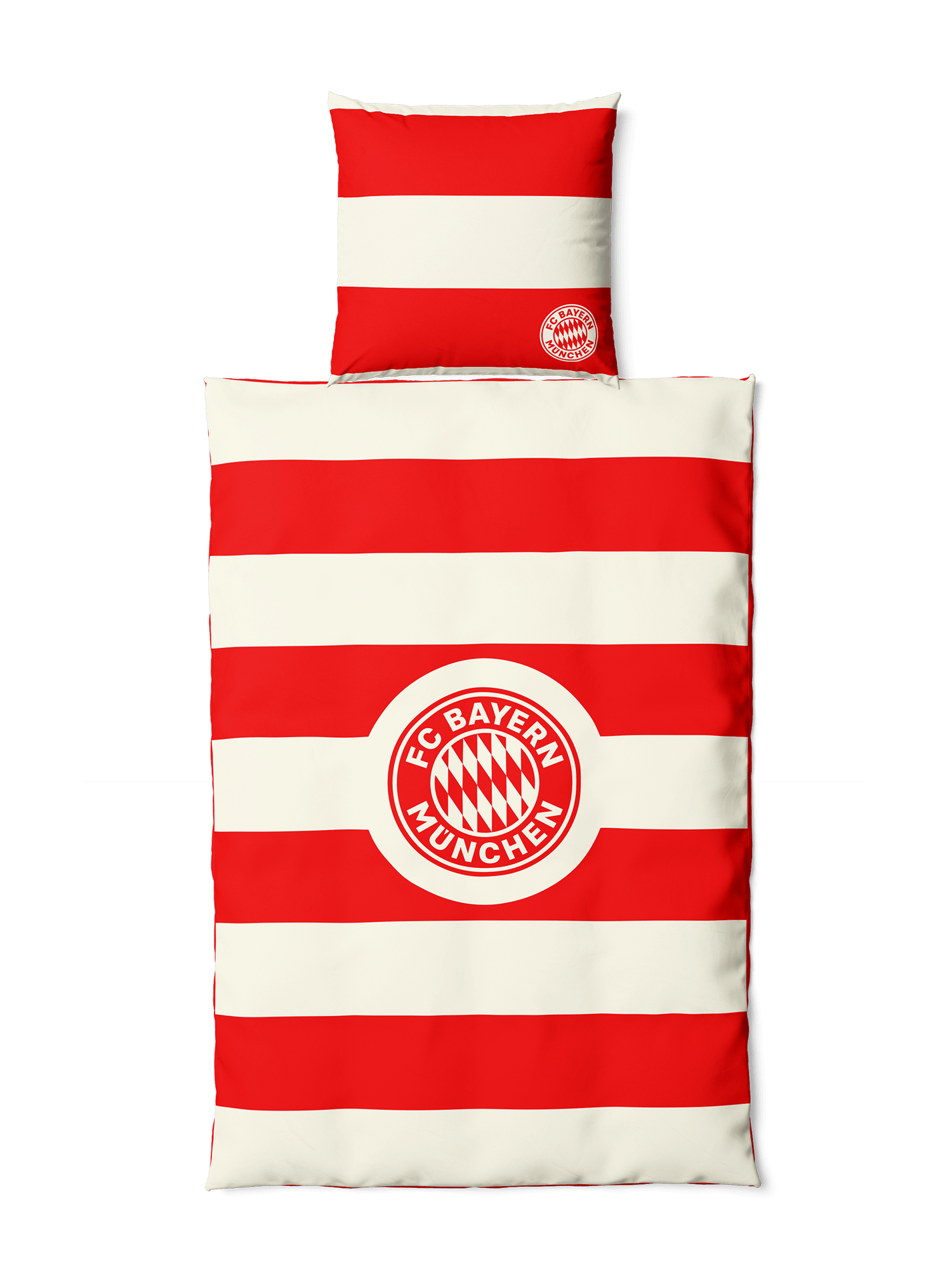 FC Bayern München Coussin Rond Rekordmeister – Officiel Rouge/Blanc, Logo Imprimé, Déco Canapé Fan Mia San Mia