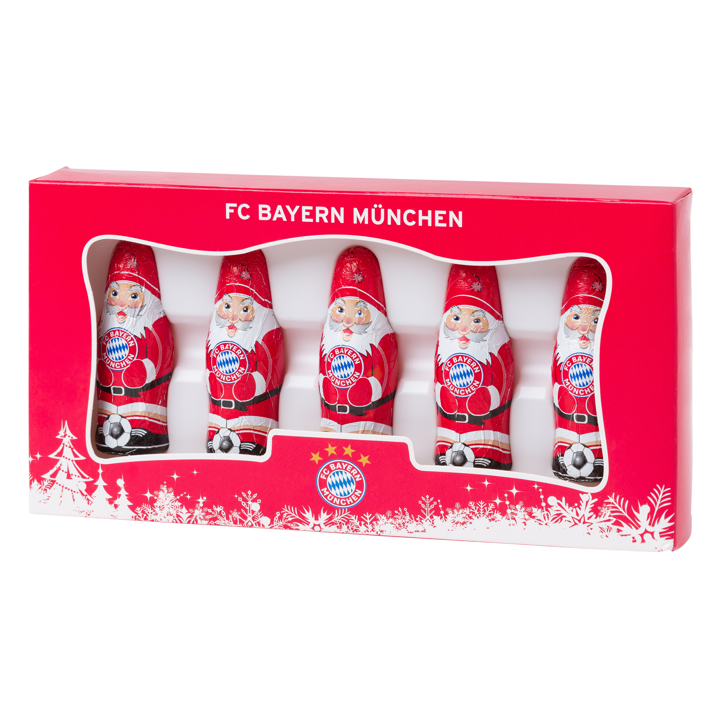 Mini Schoko Weihnachtsmann 5er Set Offizieller Fc Bayern Fanshop