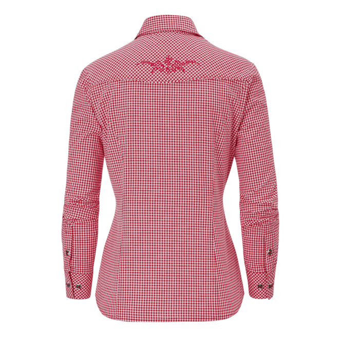 Trachtenhemd Damen Karo - Oktoberfest Bluse Aus Weichem Flanell Mit Elasthan