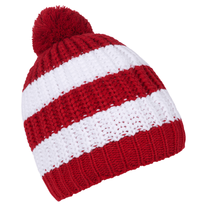 Red and white striped winter hat Clearance