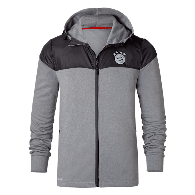 Hooded Zip Jacke FCB Sports anthrazit | Offizieller FC Damen Zip Jacke Rekordmeister | Offizieller FC Bayern Fanshop