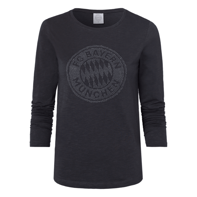 Camiseta de manga larga de señora escudo purpurina Camiseta de manga larga de señora escudo purpurina