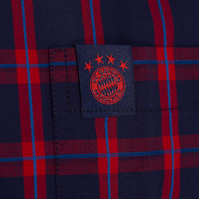 Camisa a cuadros de manga corta con escudo Camisa a cuadros de manga corta con escudo